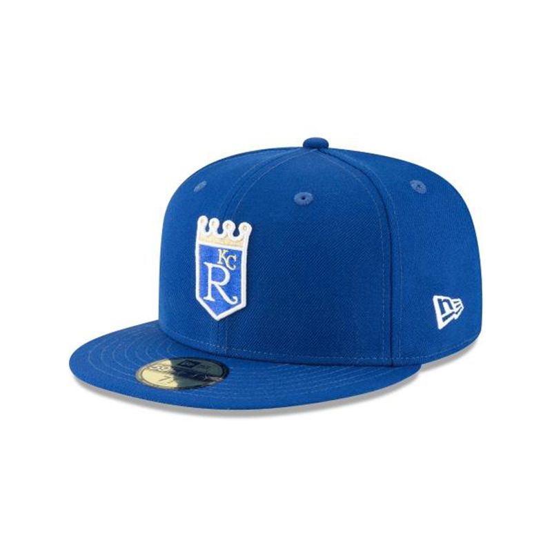 MLB Kansas City Royals 1971 Cooperstown Wool 59Fifty Fitted (XOW7253) - Blue New Era Caps